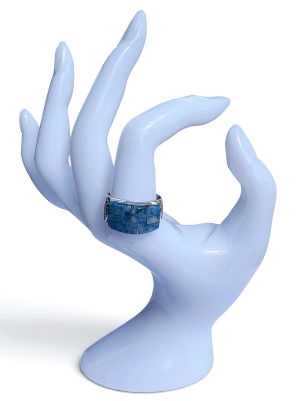 Vintage Touch of Santa Fe Sterling Mosaic Lapis Inlay Ring